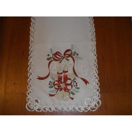 TAPESTRY TRADING Tapestry Trading MH09123-1472 14 x 72 in. Embroidered Christmas Candles Cutwork Table Runner MH09123/1472